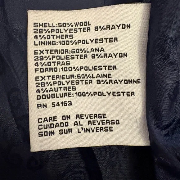 Jessica Simpson Wool Pea Coat Navy Fit Flare Trench Overcoat Classic Style Med - Picture 5 of 13